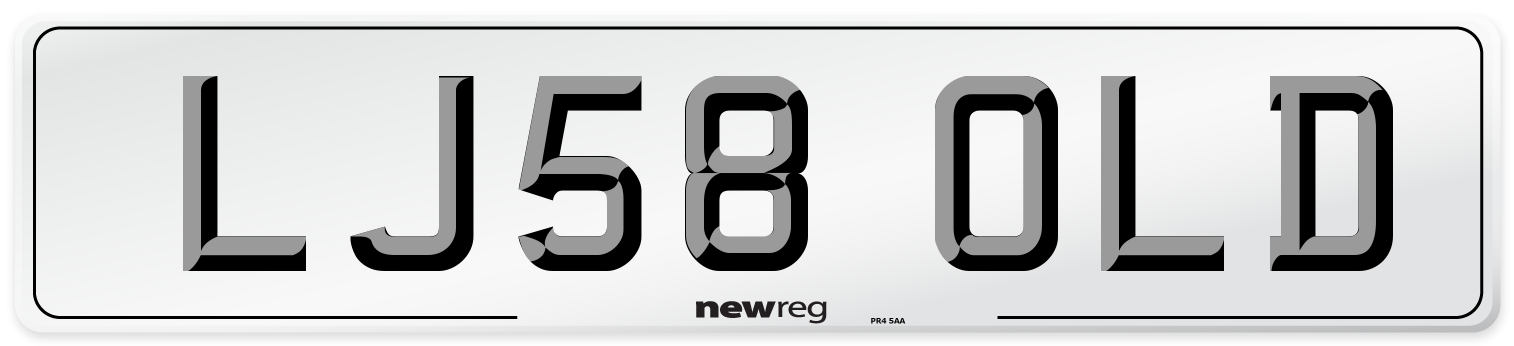 LJ58 OLD Number Plate from New Reg